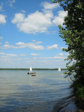 a sailboat on Alum Creek Lake
